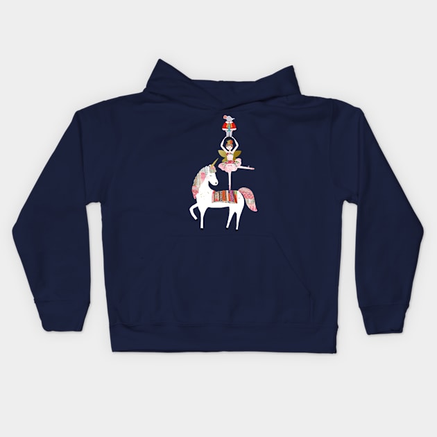 Cute Ballerina Kids Hoodie by GreenNest